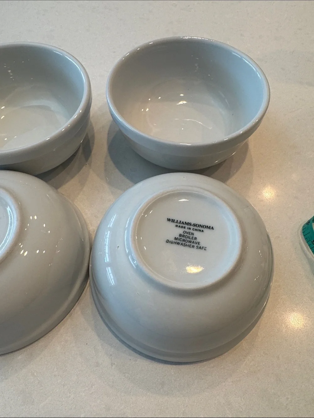 Williams Sonoma White Ceramic Ramekins Set of 4